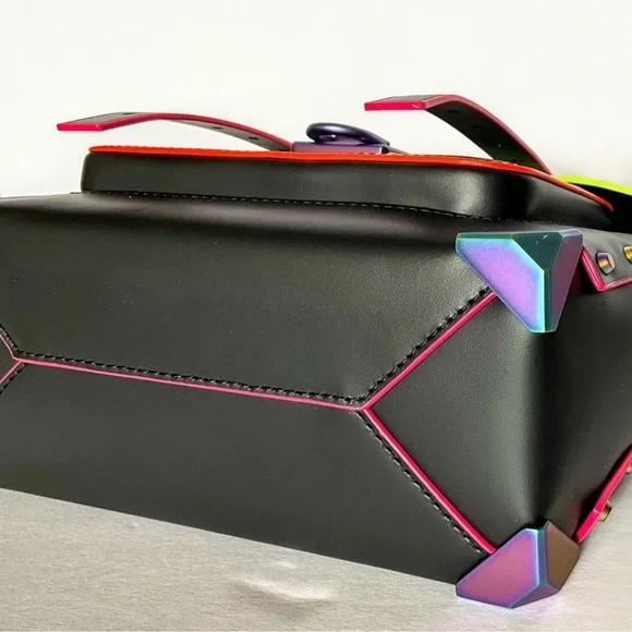 Michael Kors Black Satchel Bag with Neon Highlights - Picture 7 of 7